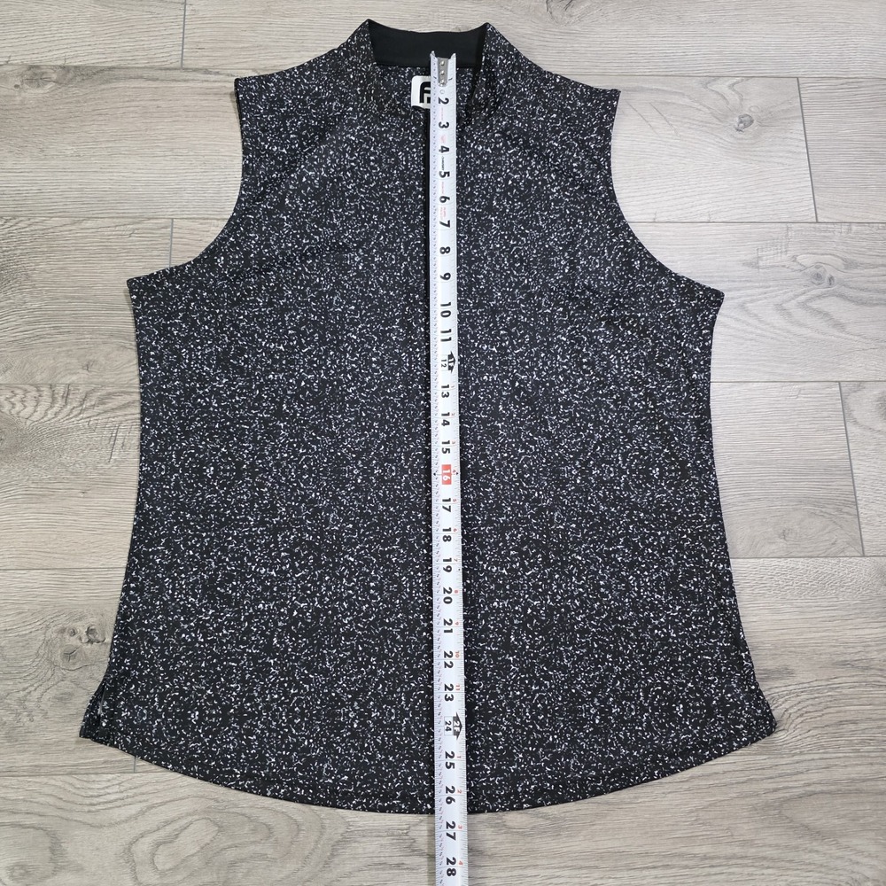 FootJoy Golf Shirt Women's L Black Gray 1/4 Zip Sleeveless Performance Polo NWOT - Picture 8 of 8